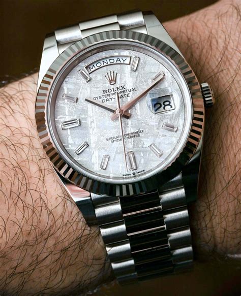 rolex day date platinum meteorite dial|rolex day date 228239.